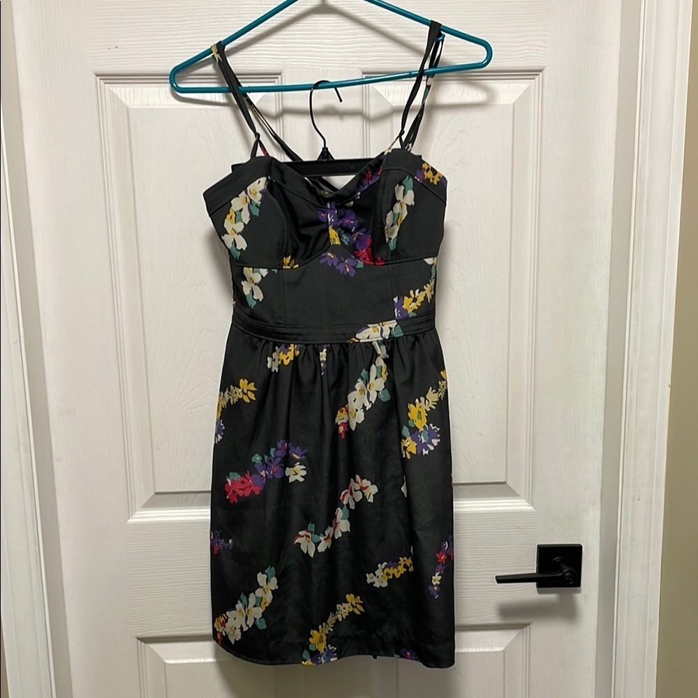 American Eagle | Black | Floral |Adjustable  Spaghetti Strap |Mini Dress |Size 6